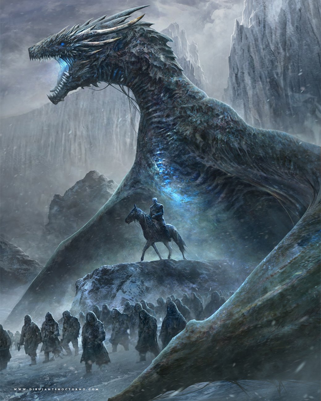 Night King Vs Wolf Game Of Thrones 8 Artwork Wallpapers