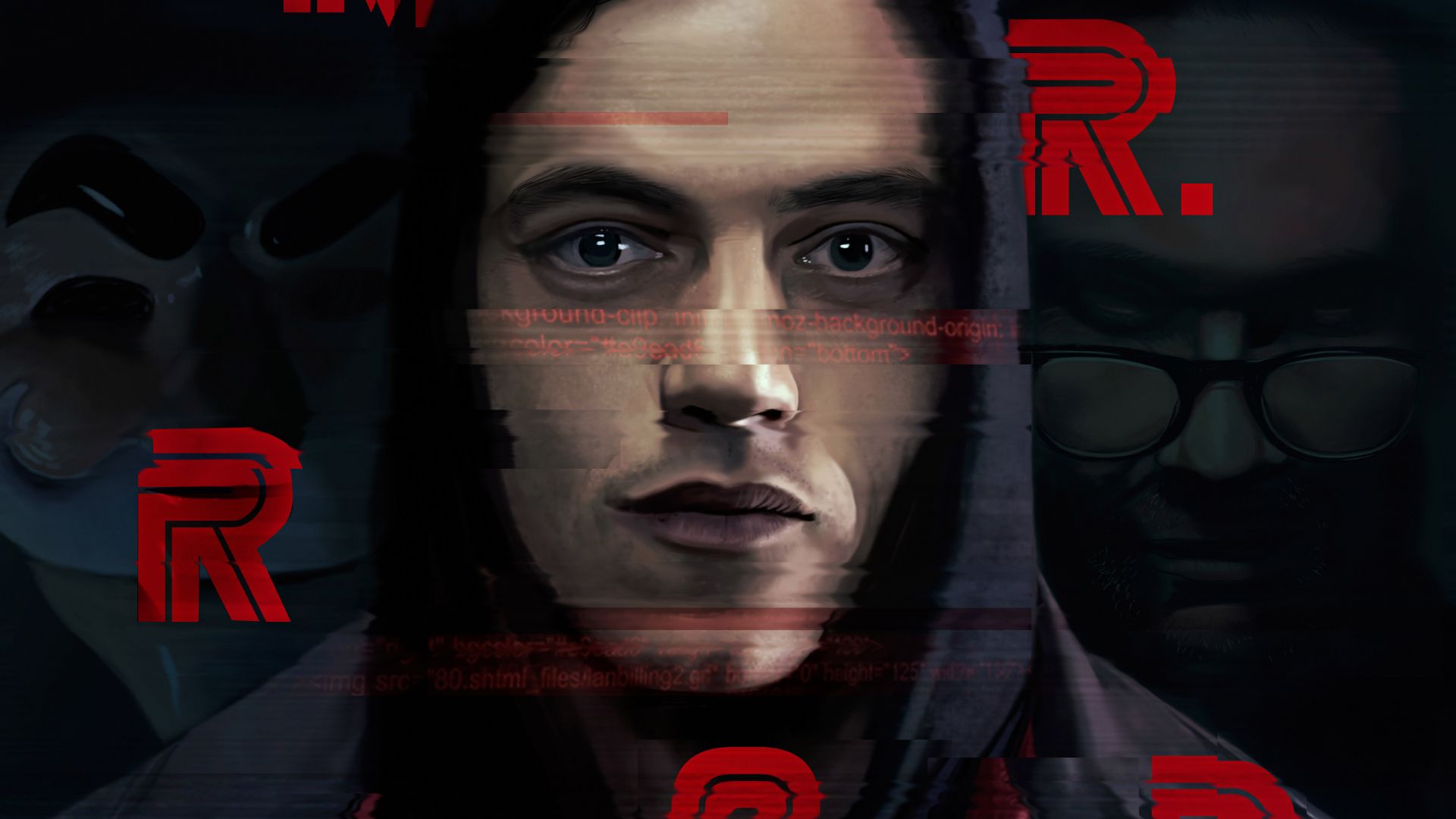 Rami Malek Of Mr. Robot Face Art Wallpapers