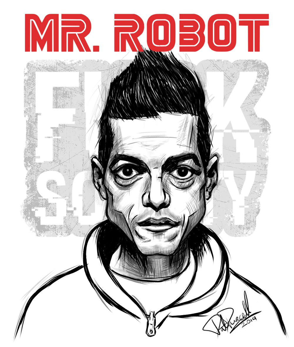 Rami Malek Of Mr. Robot Face Art Wallpapers