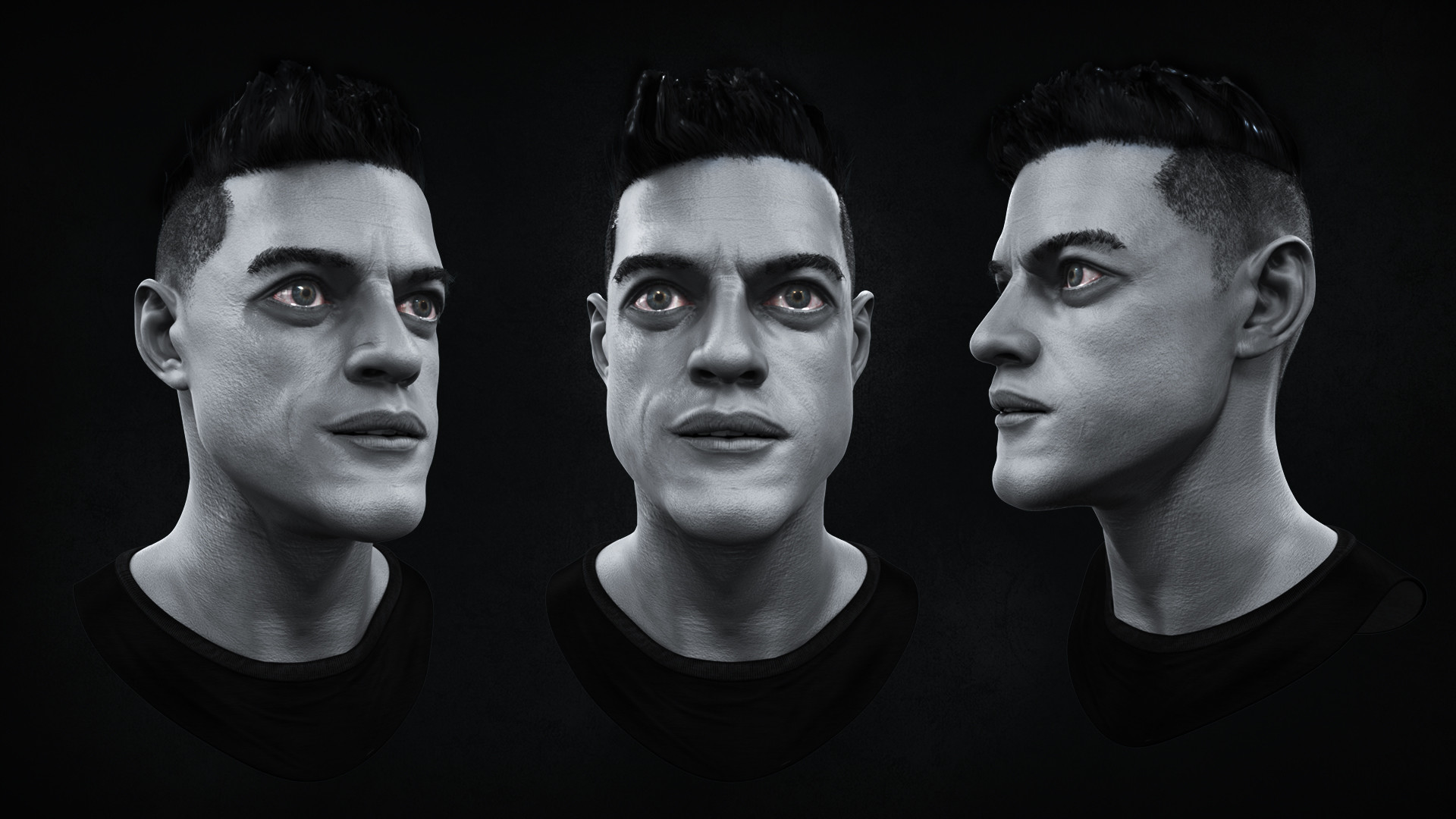 Rami Malek Of Mr. Robot Face Art Wallpapers