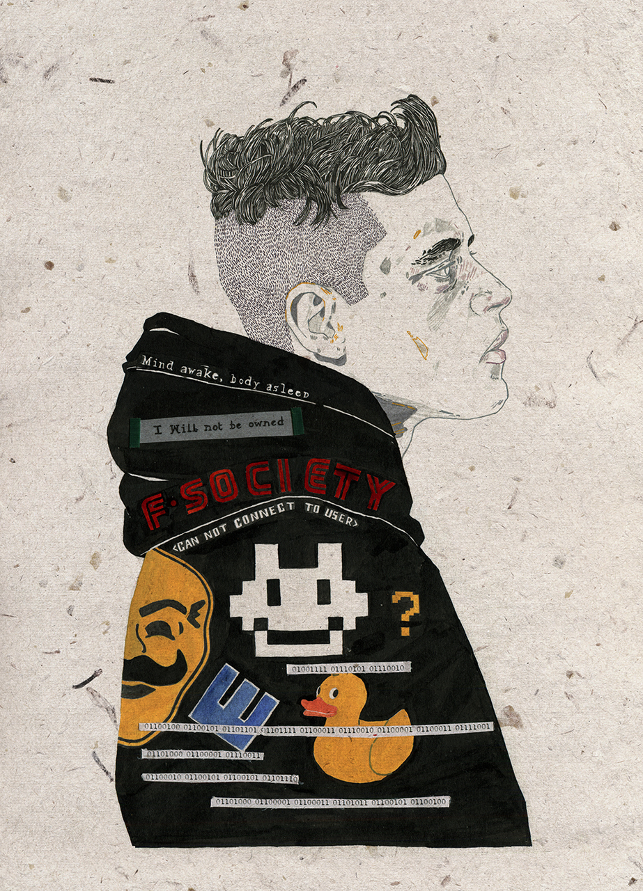 Rami Malek Of Mr. Robot Face Art Wallpapers