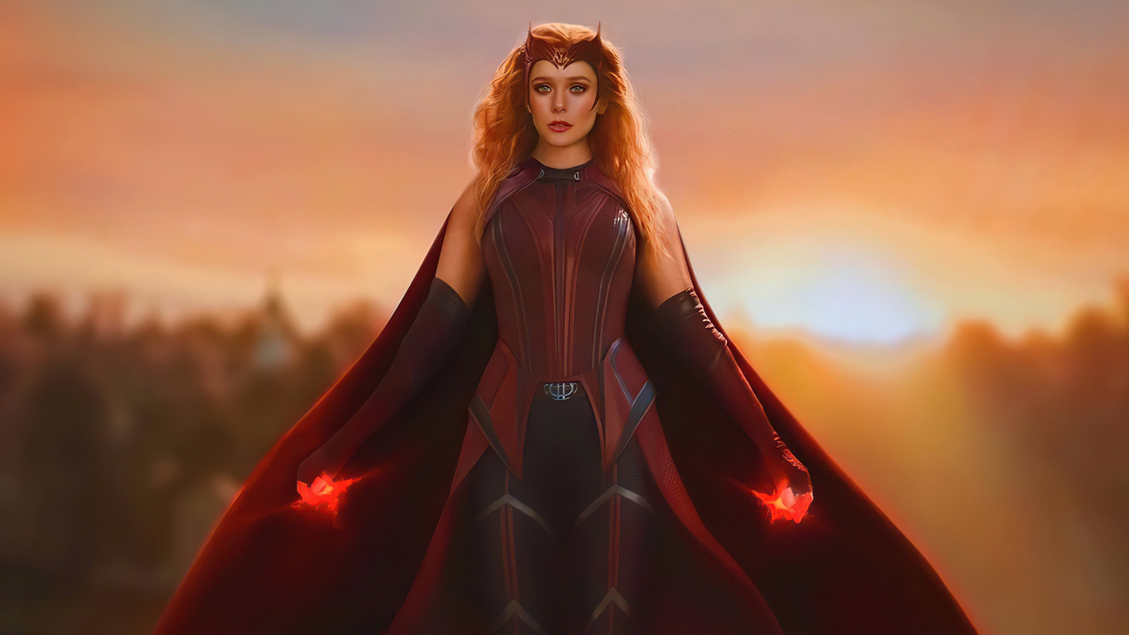 Scarlet Witch Costume In Wandavision Wallpapers