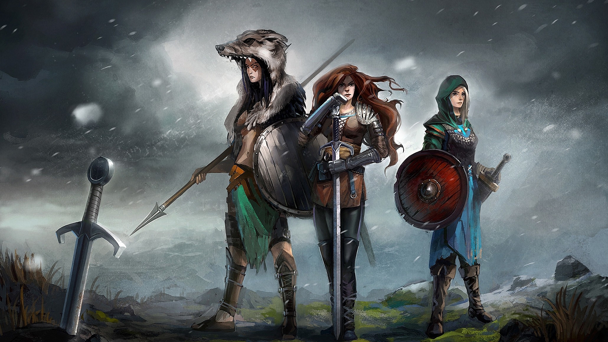 Shield Warrior Viking Fantasy Art Wallpapers