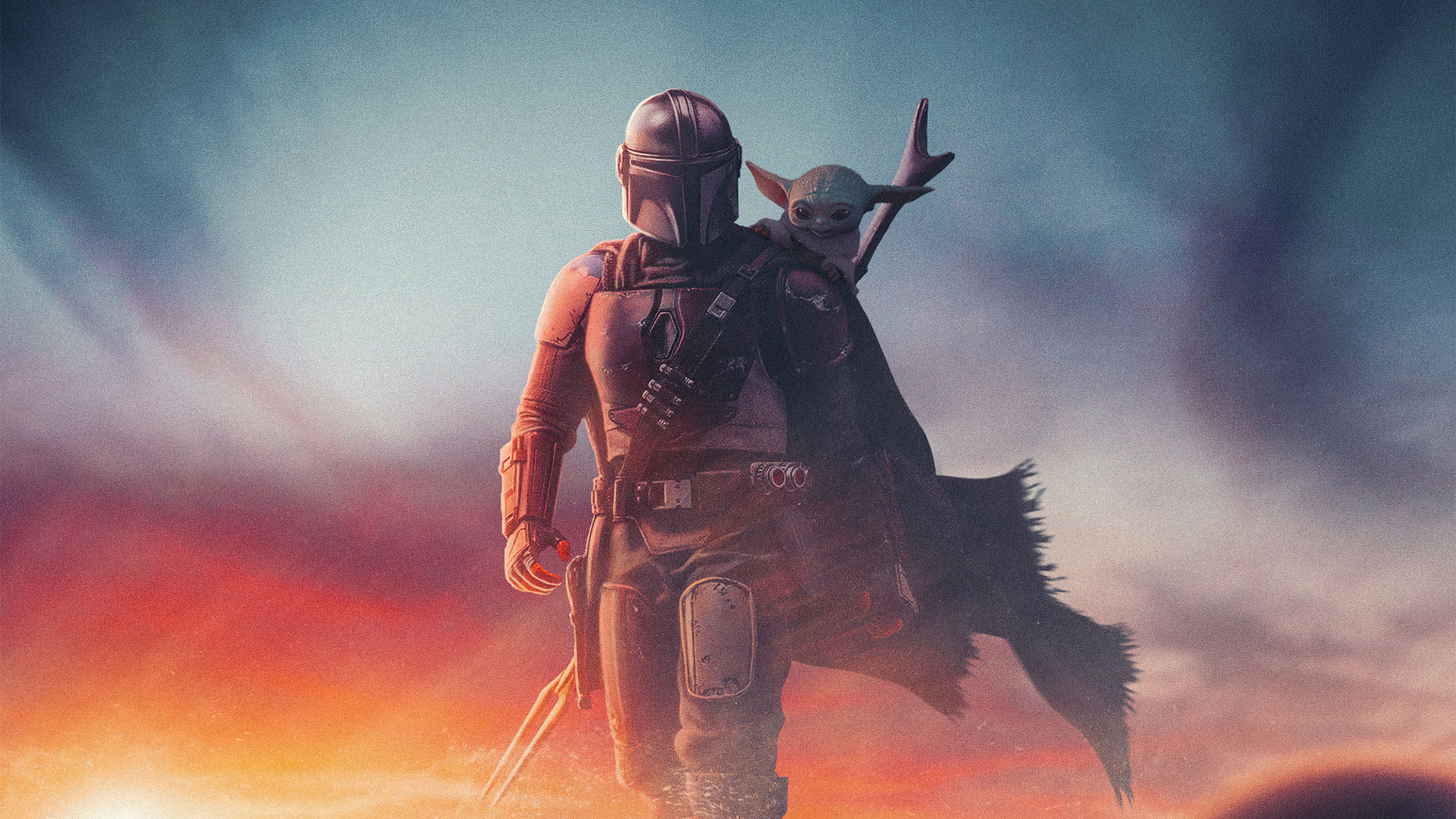 Star Wars The Mandalorian 4K Vaporwave Wallpapers