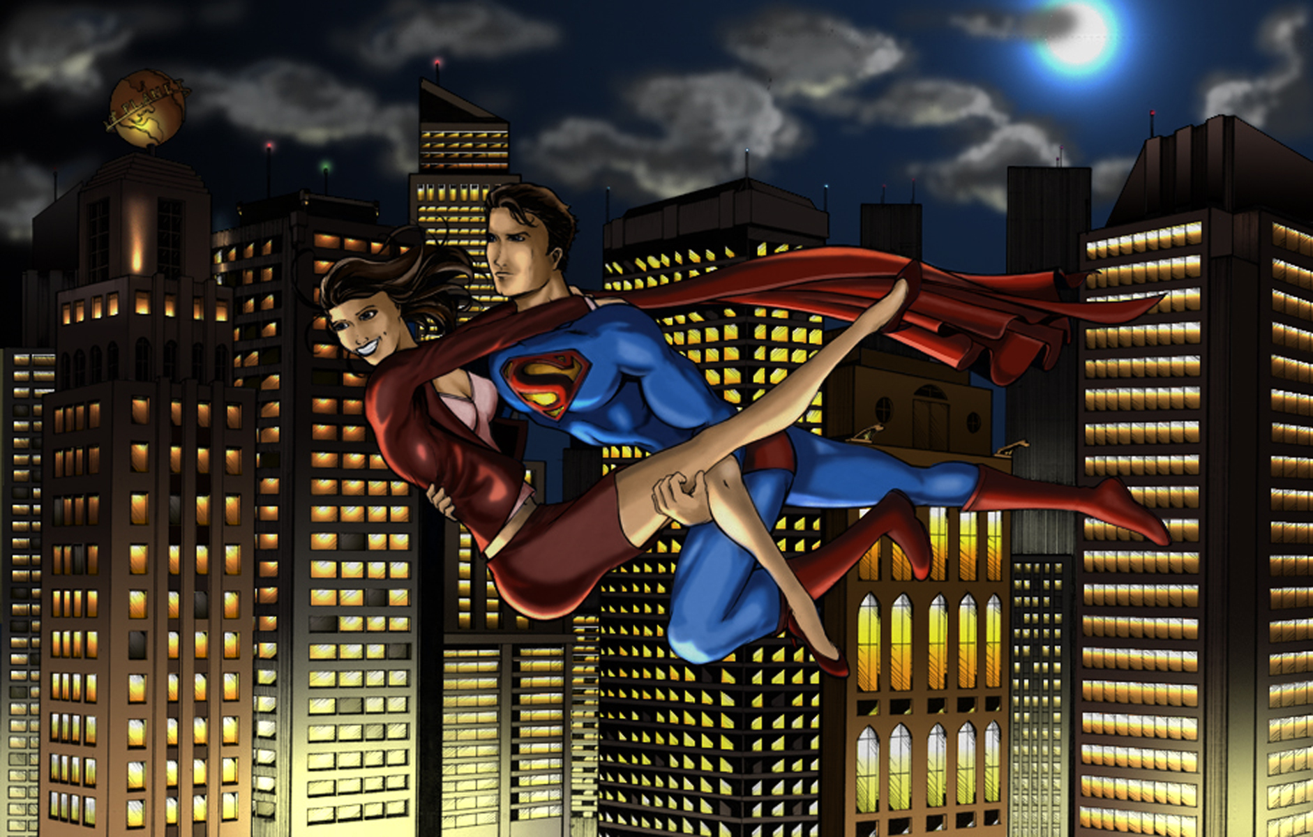 Superman And Lois Flying Poster Wallpapers