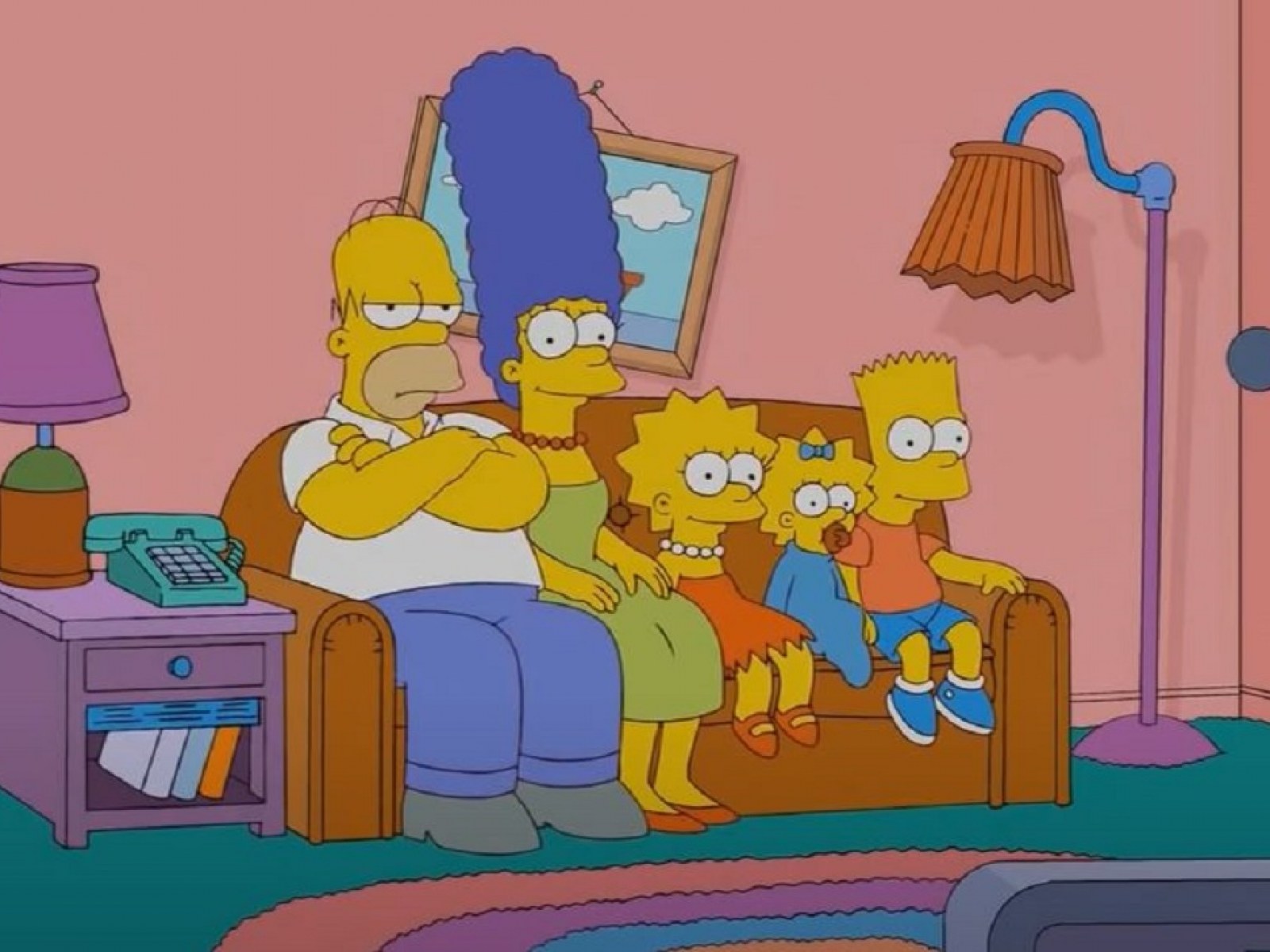 The Simpsons Family Watching Tv Wallpapers