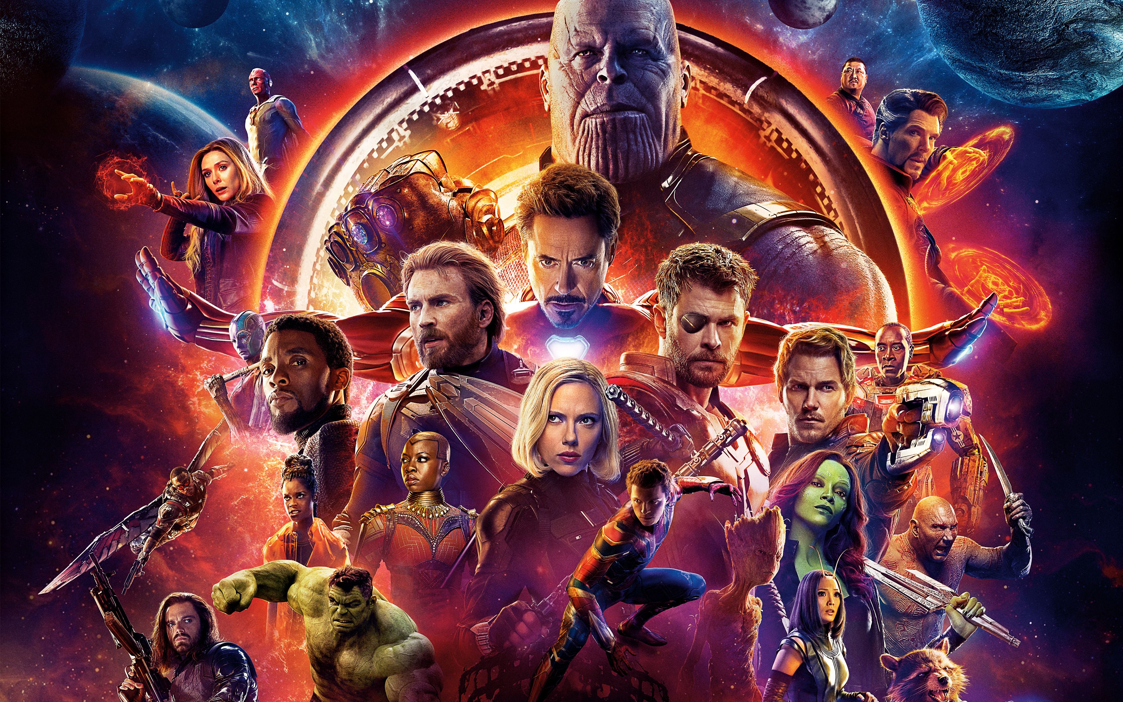 All The Avengers Fighting Thanos - Avengers Infinity War Artwork Wallpapers