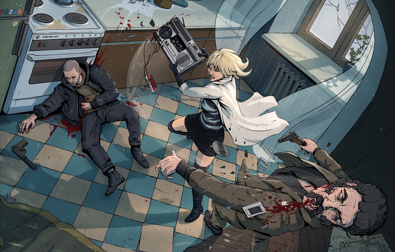 Atomic Blonde Girl Fighting Wallpapers