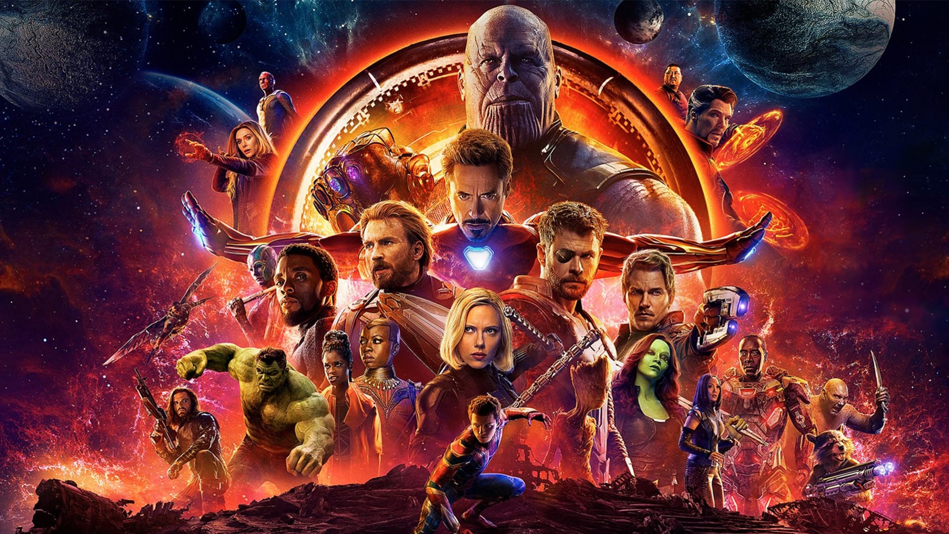 Avengers Infinity War 2018 Colorful Line Art Wallpapers