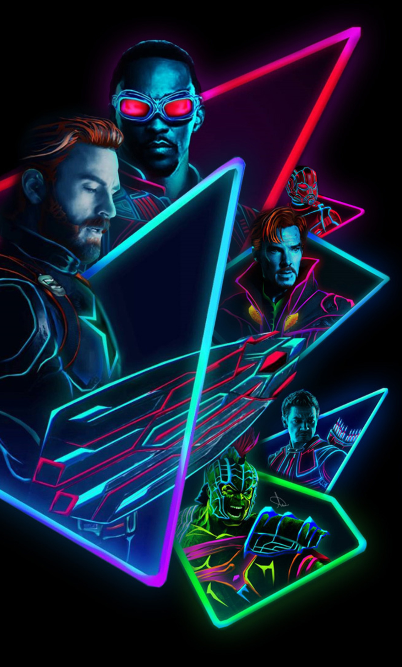 Avengers Infinity War 80S Neon Style Art Wallpapers