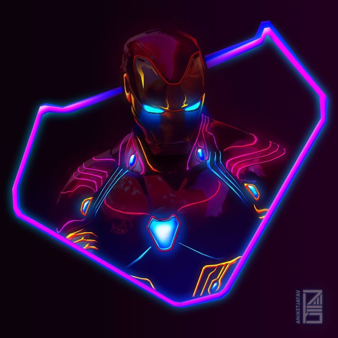 Avengers Infinity War 80S Neon Style Art Wallpapers