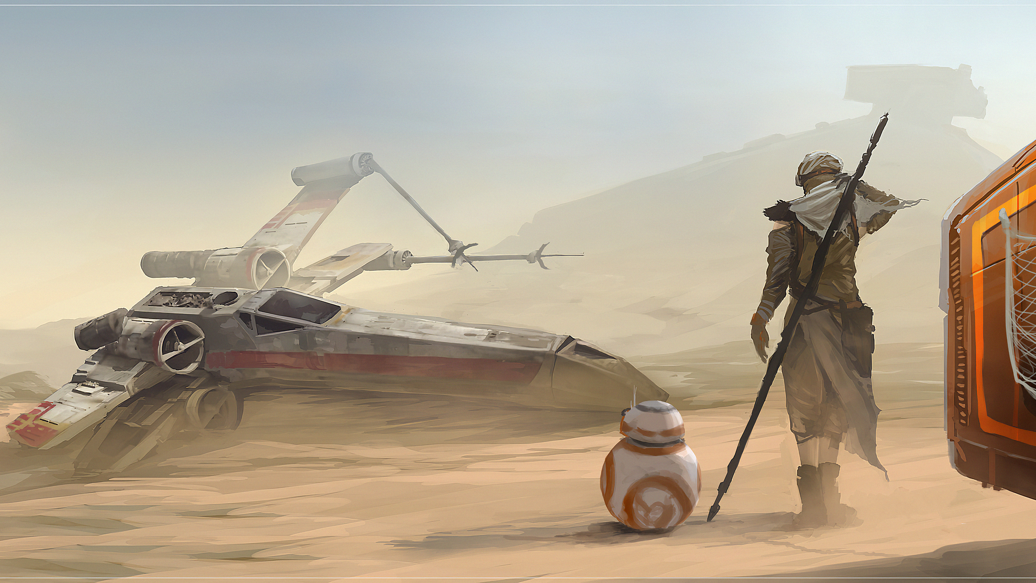 Bb8 And Rey Star Wars Artwork Wallpapers