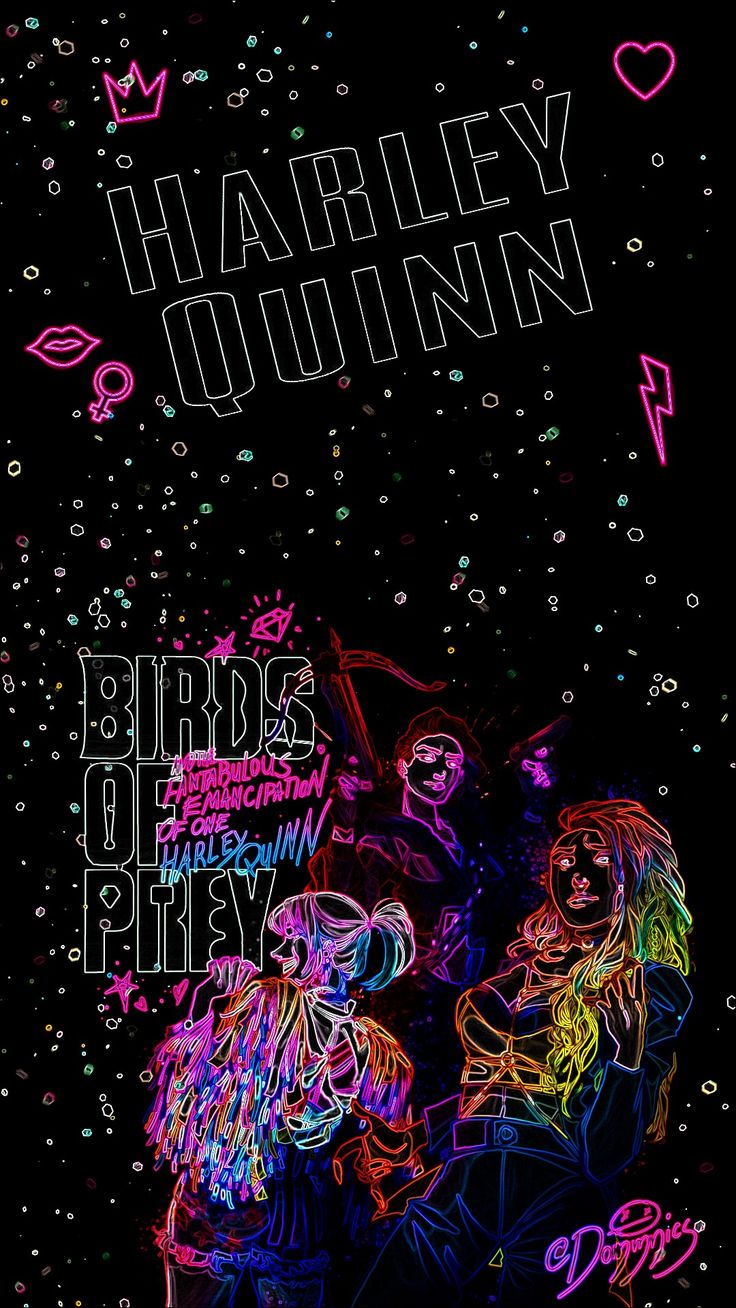 Birds Of Prey Neon Poster Wallpapers