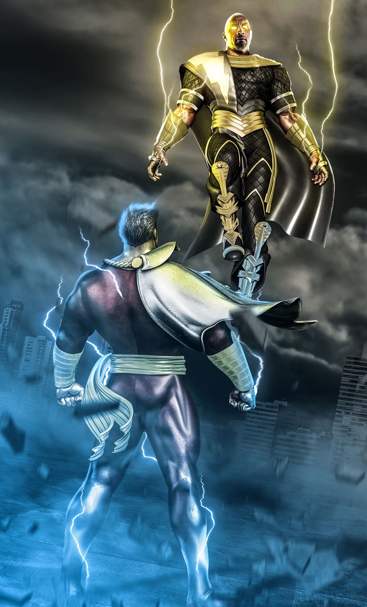 Black Adam As Dwayne Johnson Cool Art Wallpapers