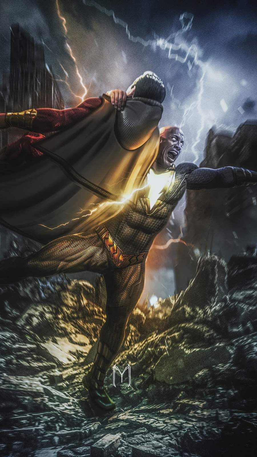 Black Adam Vs Shazam Dc Art Wallpapers