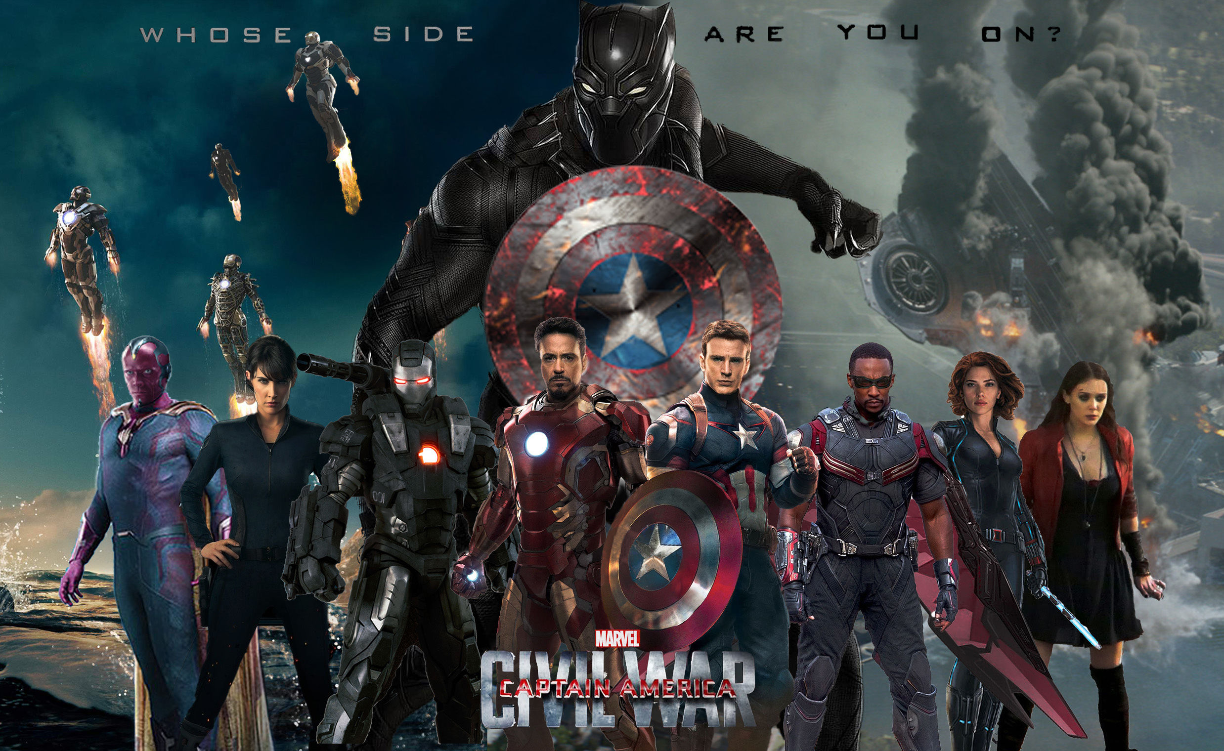 Black Panther Scratches Captain Americas Shield Wallpapers