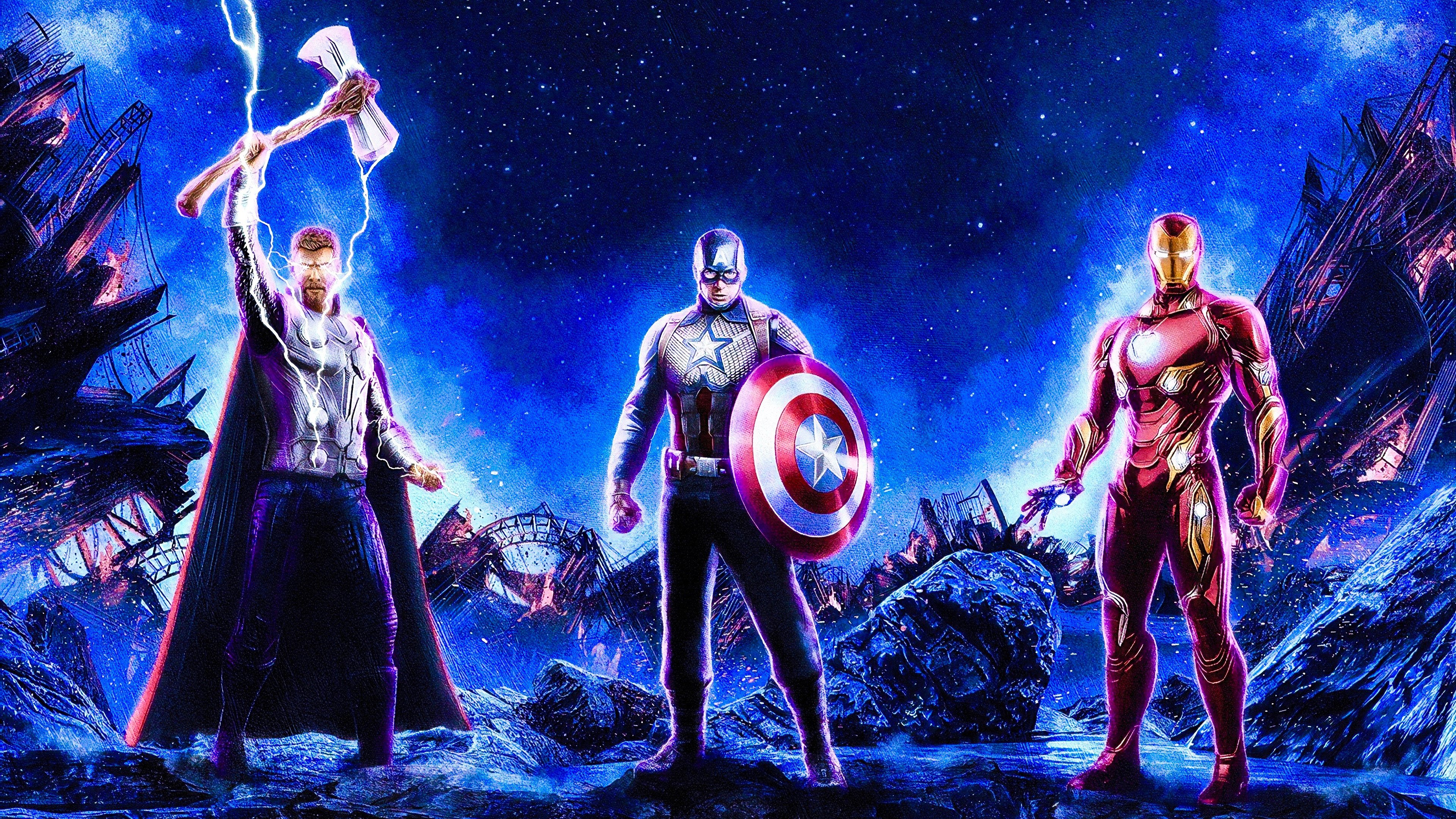 Captain America And Iron Man Avengers Endgame Wallpapers