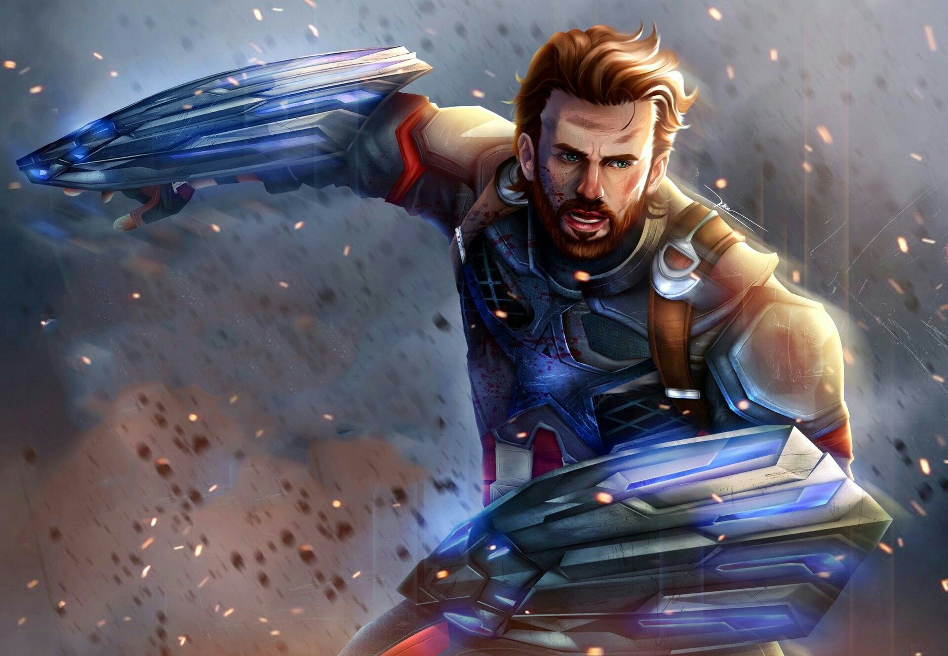 Captain America Beard Look In Infinity War Wallpapers