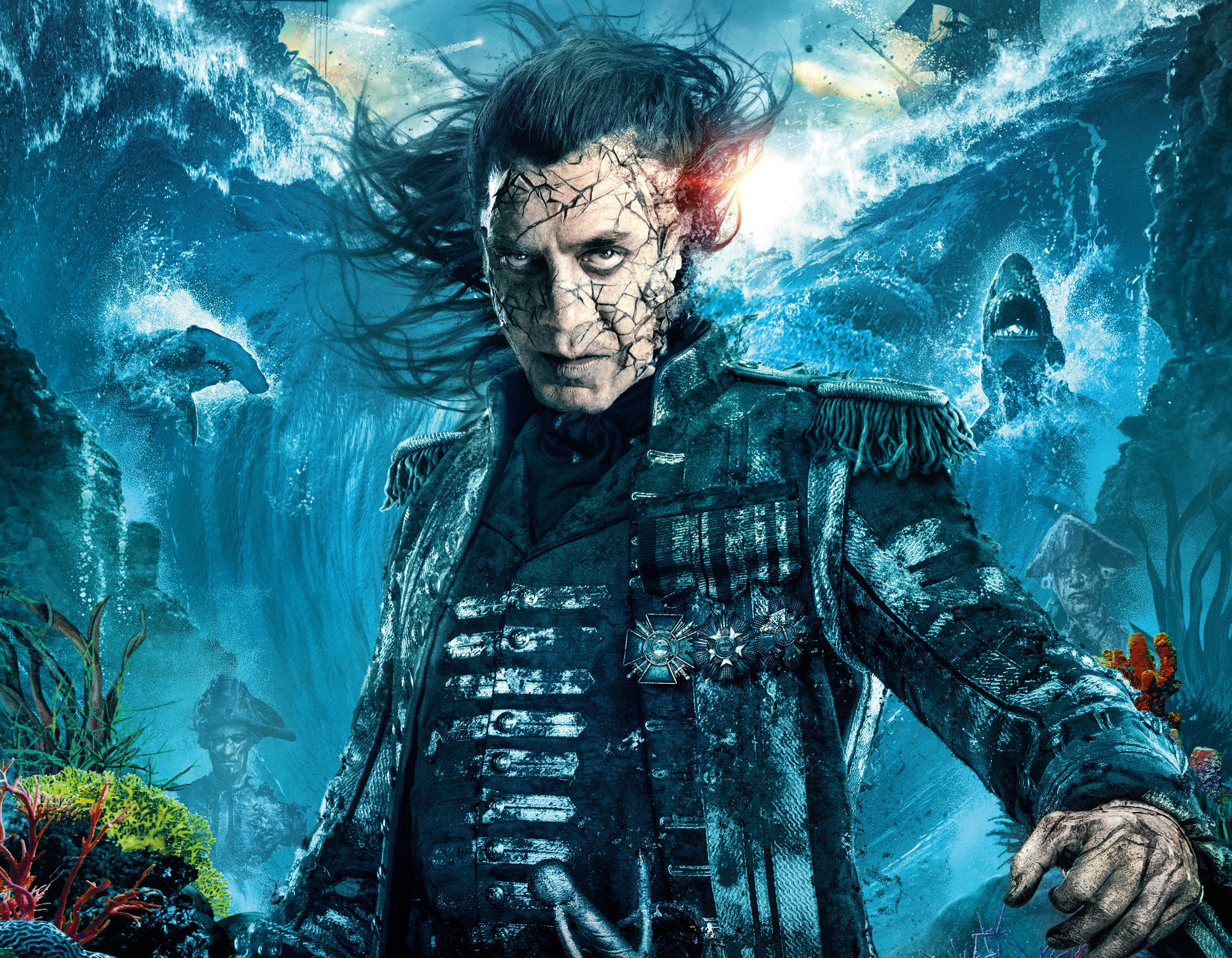 Captain Salaza In Pirates Of The Caribbean Dead Men Tell No Tales Wallpapers