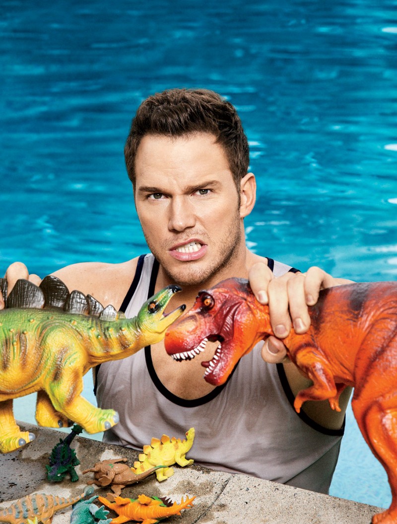 Chris Pratt Taking Selfie With Dinosaur Wallpapers