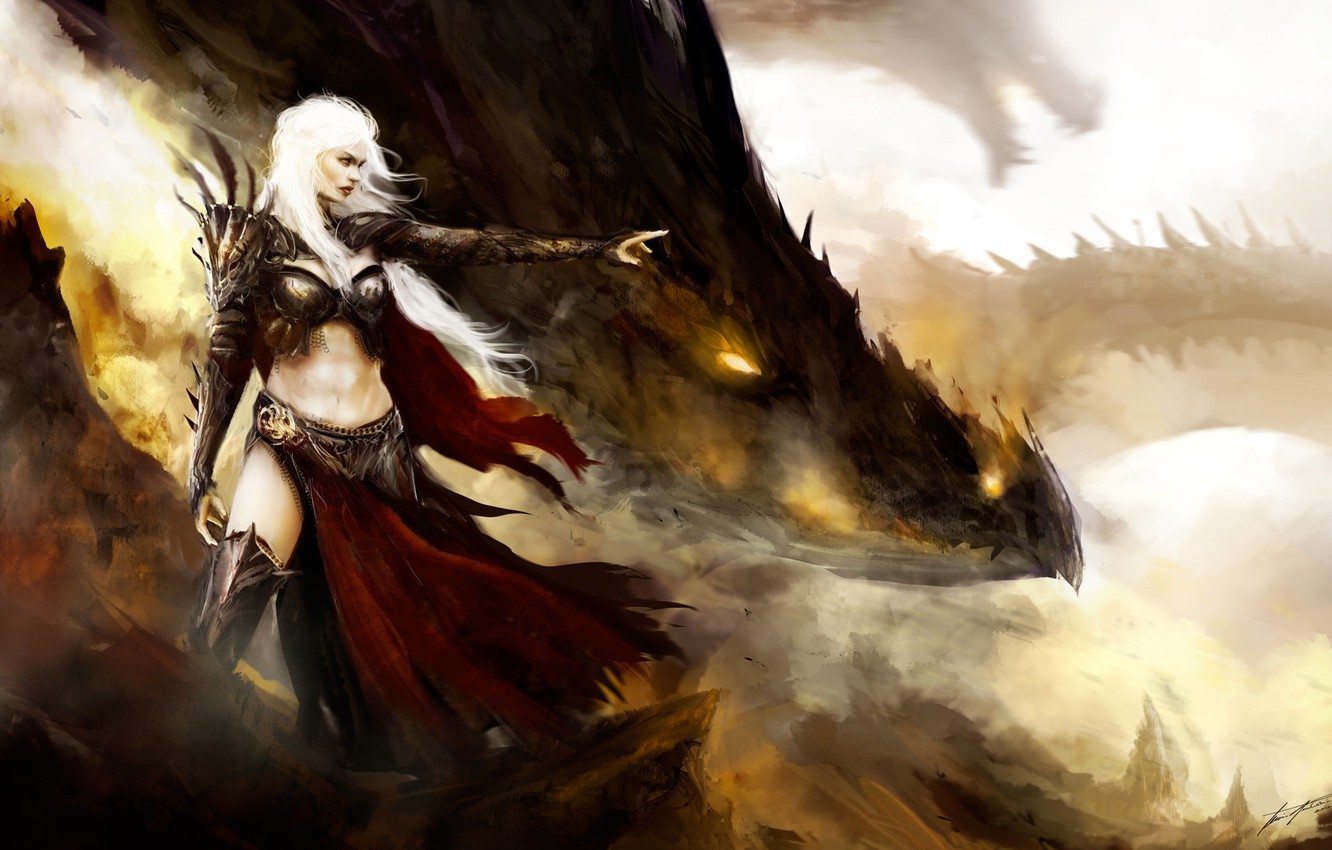 Daenerys Targaryen With Dragon Artwork Wallpapers