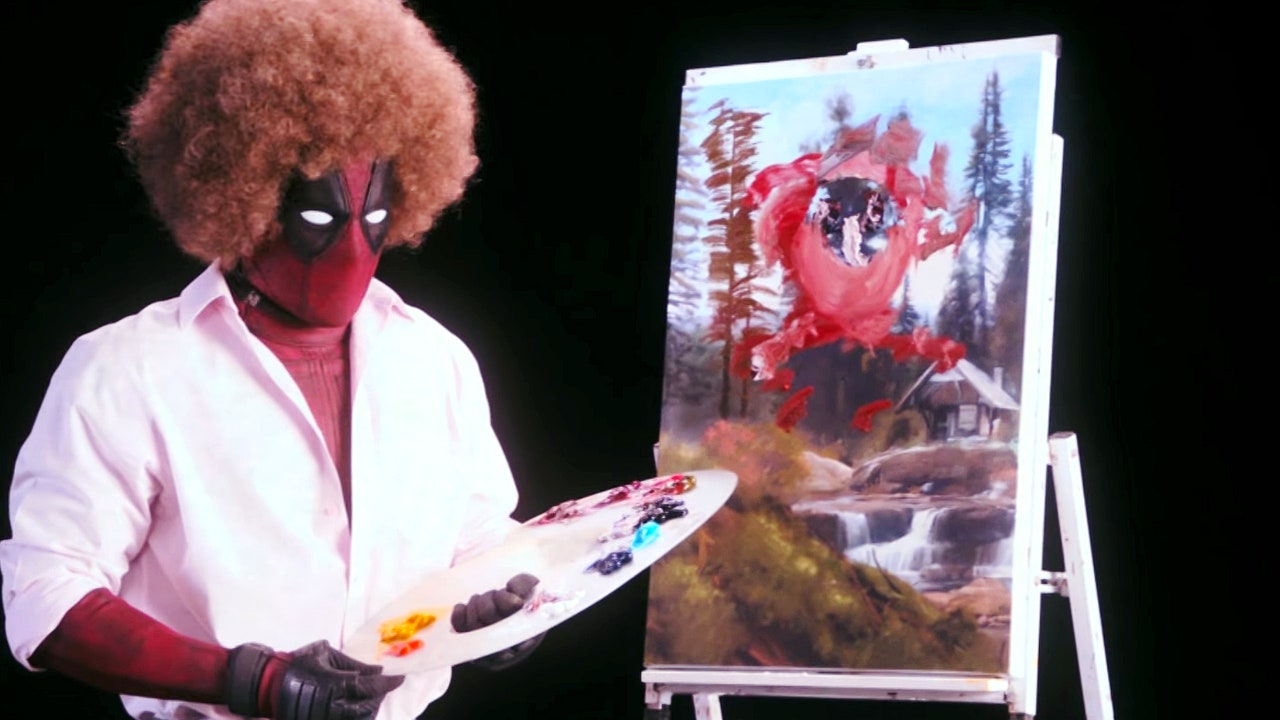 Deadpool 2 Ryan Reynolds As Bob Ross Painting In Afro Hair Wallpapers