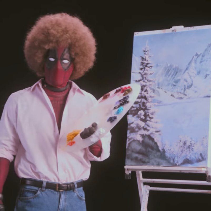 Deadpool 2 Ryan Reynolds As Bob Ross Painting In Afro Hair Wallpapers