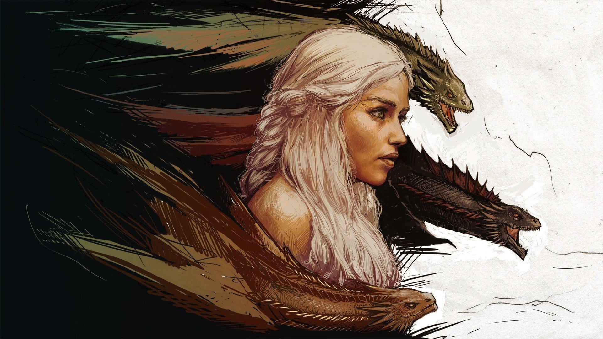 Dragon Queen Khaleesi Cartoon Artwork Wallpapers