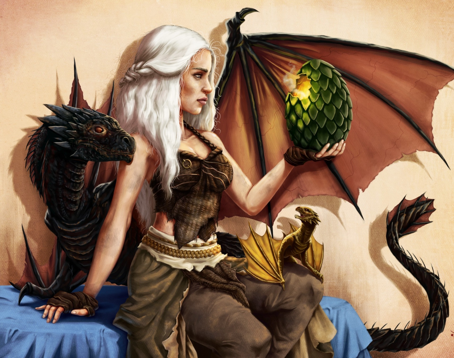 Dragon Queen Khaleesi Cartoon Artwork Wallpapers