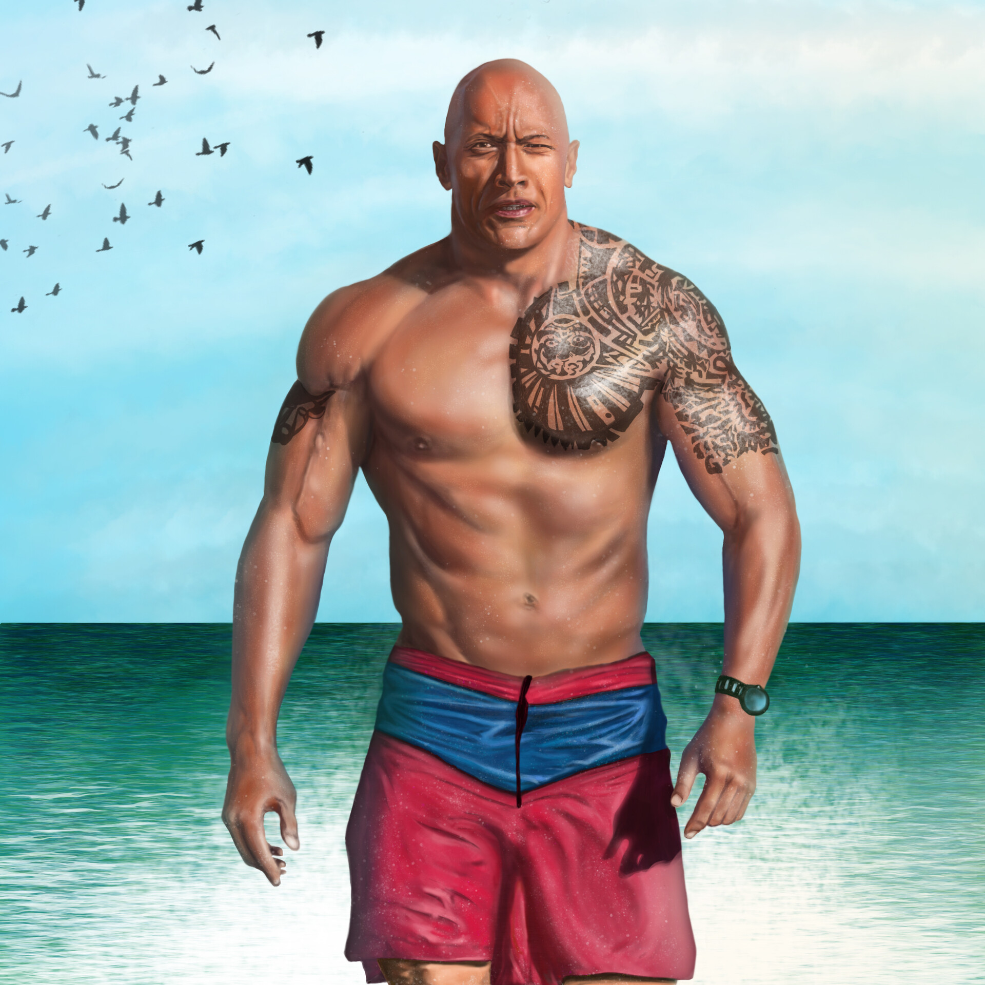 Dwayne Johnson Baywatch Wallpapers