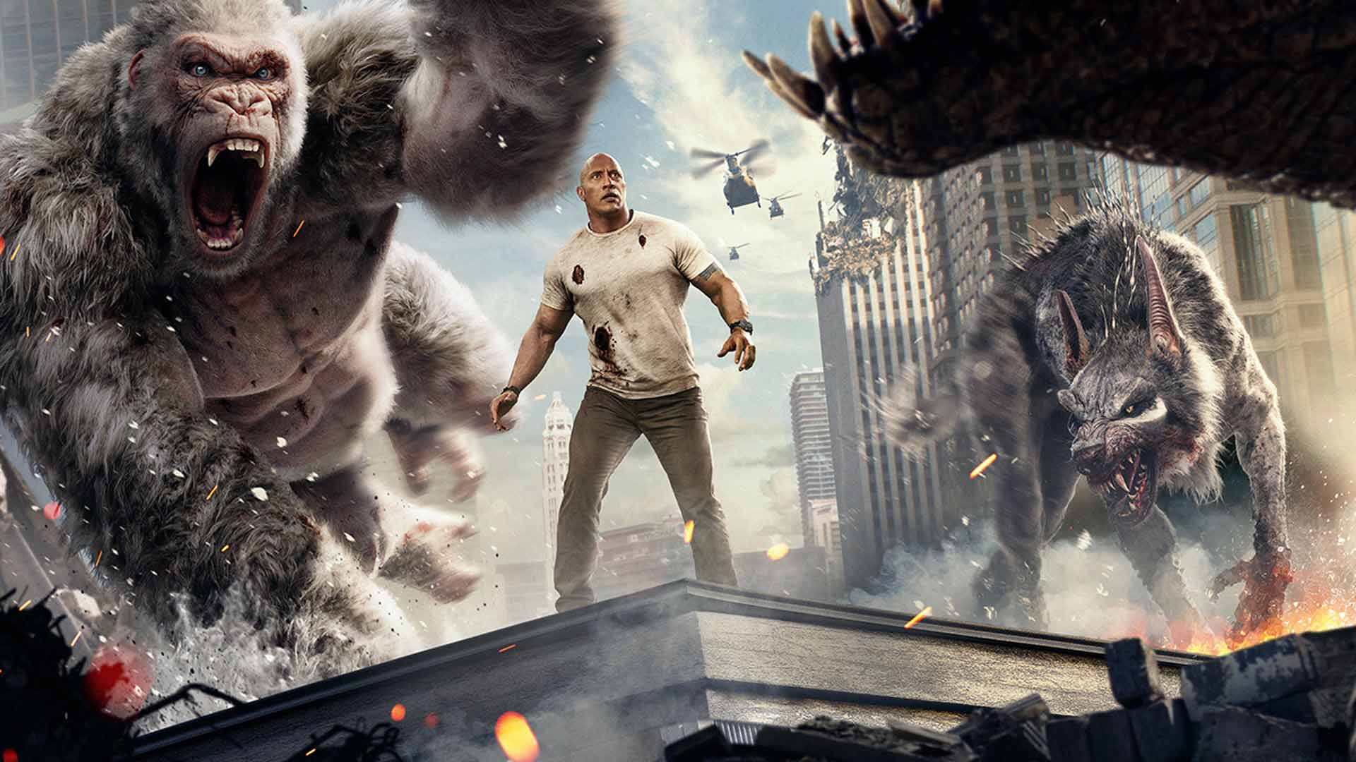 Dwayne Johnson In Rampage 2018 Wallpapers