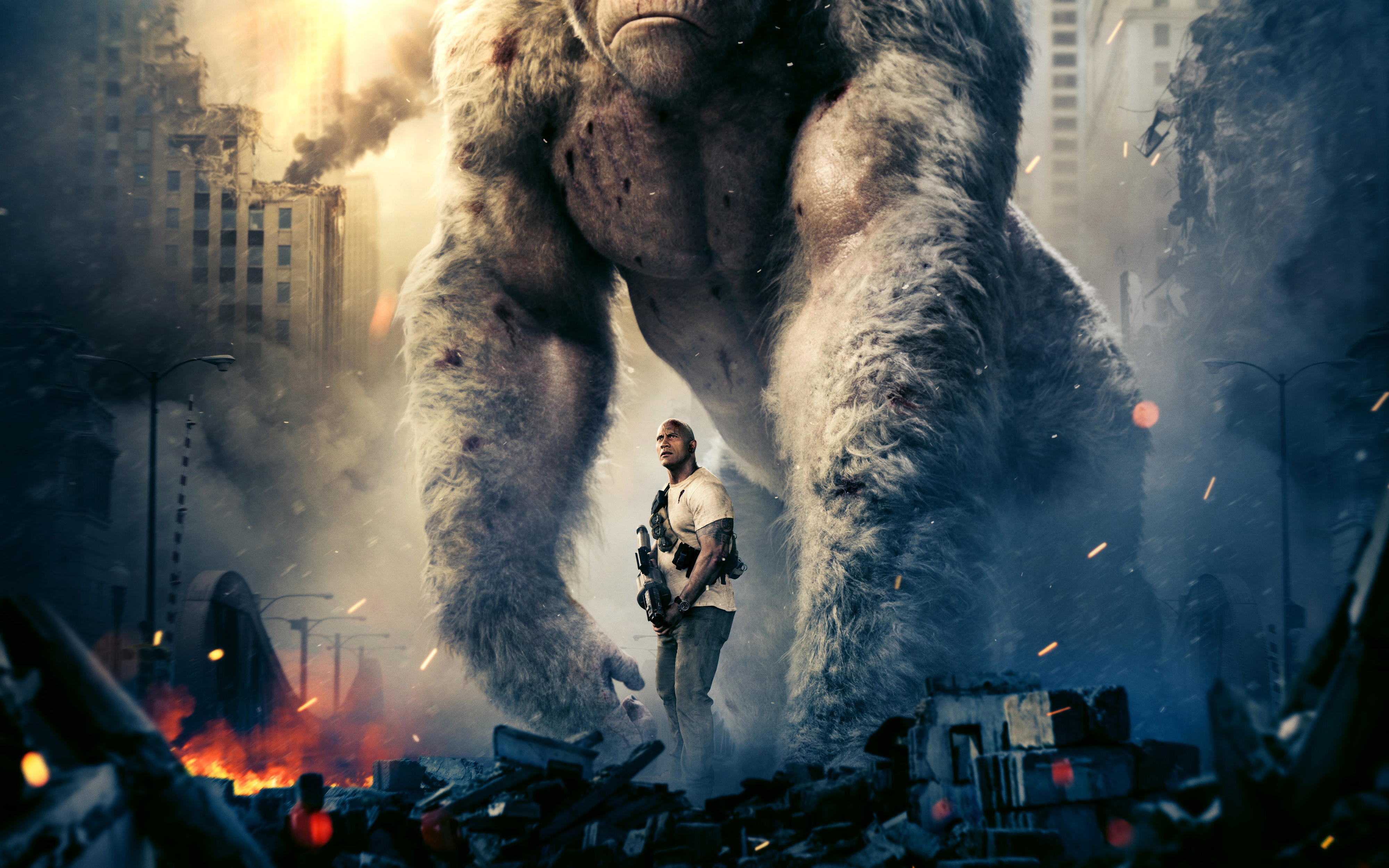 Dwayne Johnson In Rampage 2018 Wallpapers