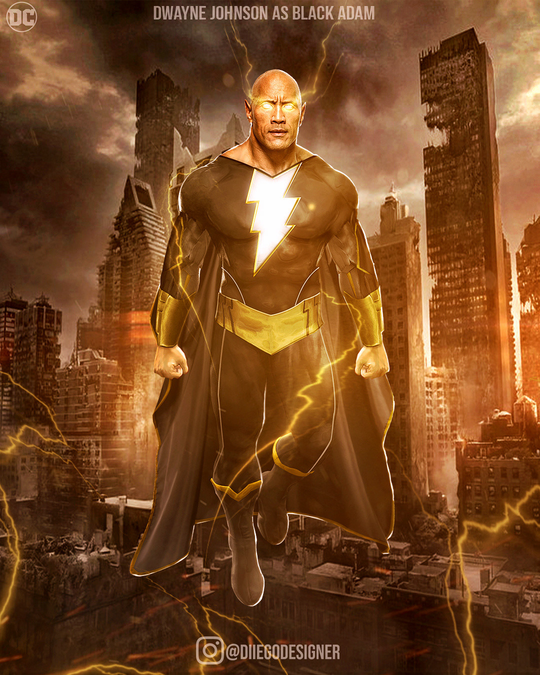 Fan Poster Of Dwayne Johnson As Black Adam Wallpapers