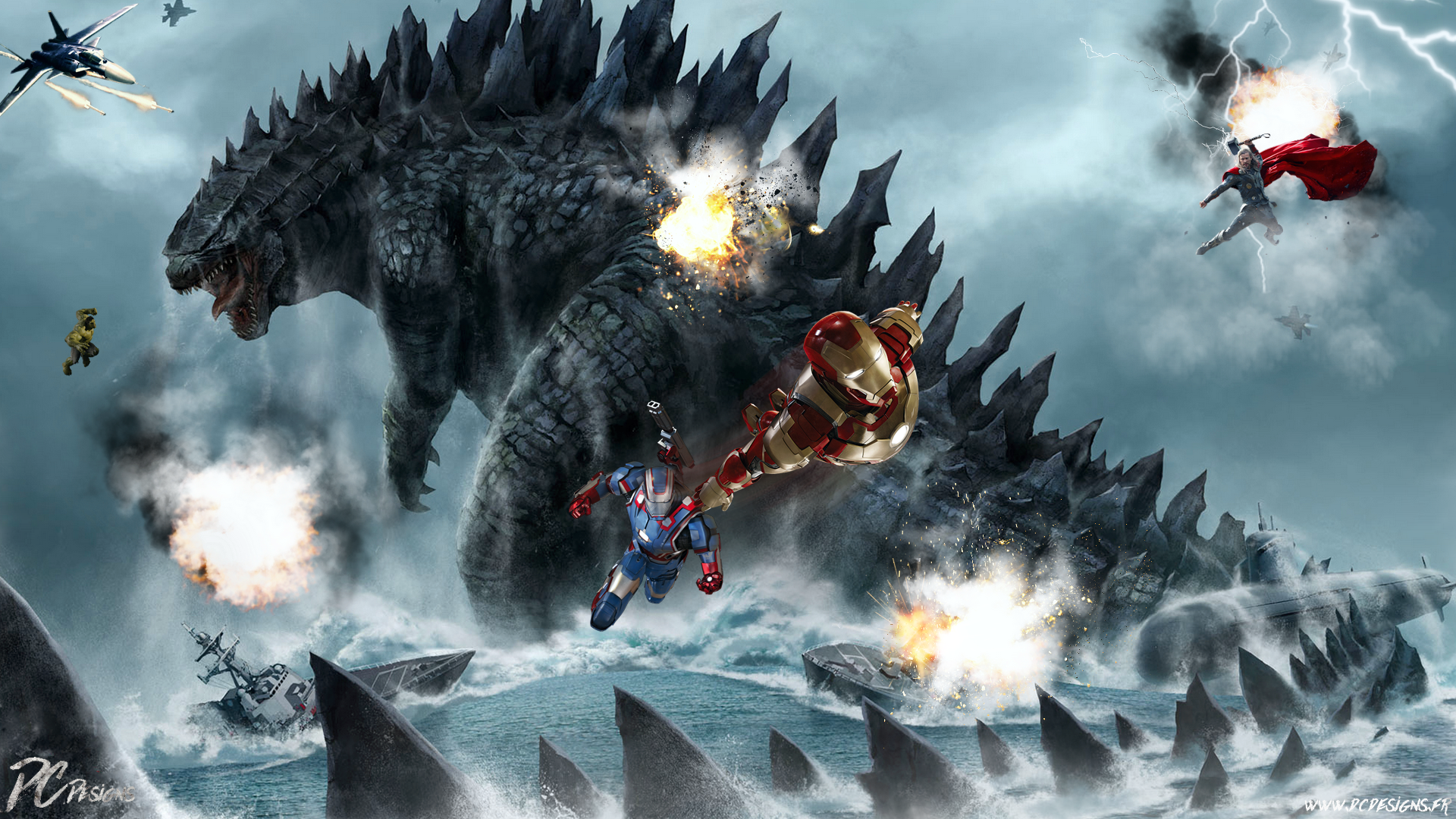 Godzilla Kong Battle Wallpapers