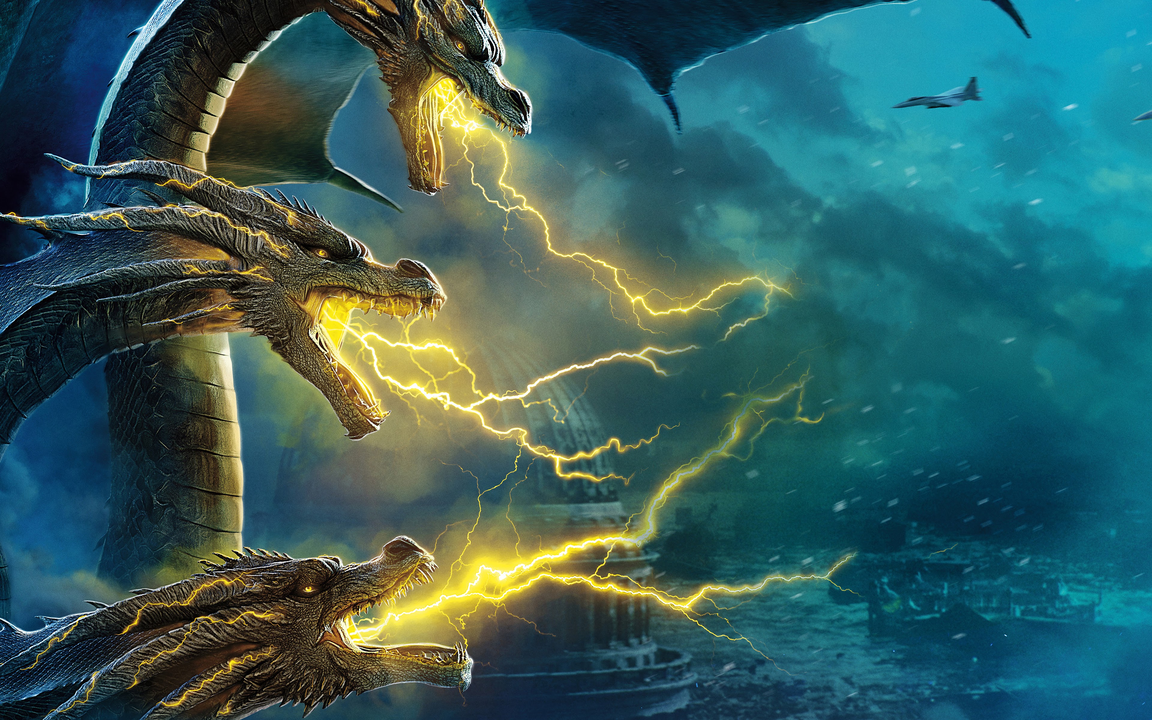 Godzilla Vs King Ghidorah In Godzilla King Of The Monsters Wallpapers