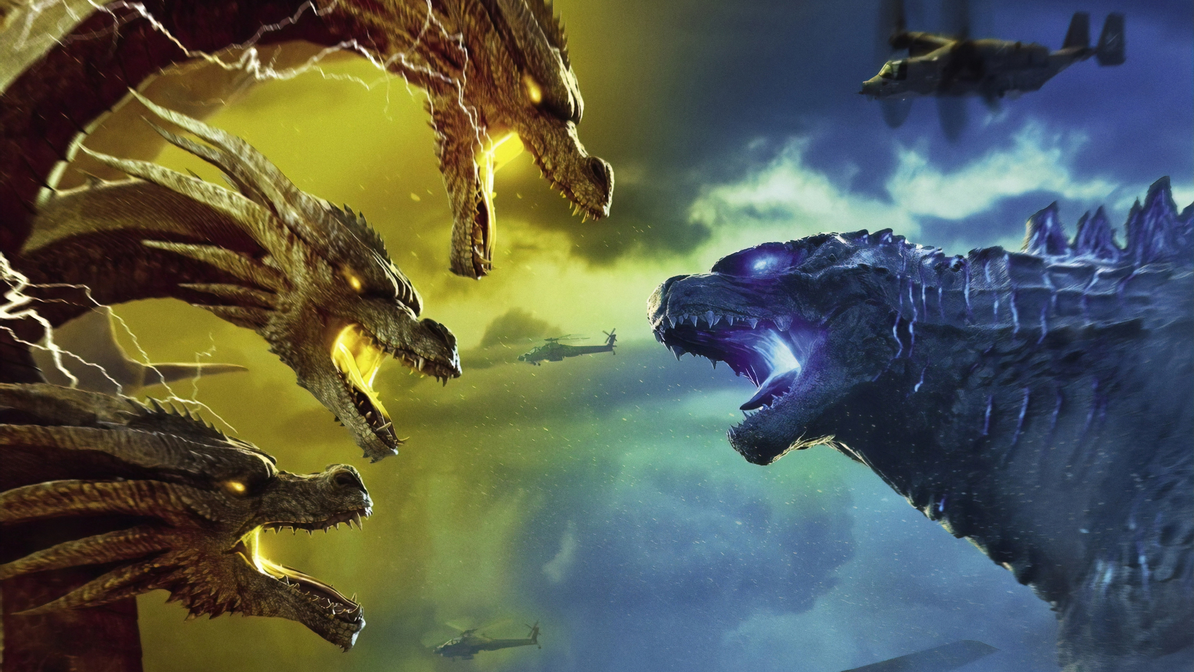 Godzilla Vs King Ghidorah King Of The Monsters Wallpapers