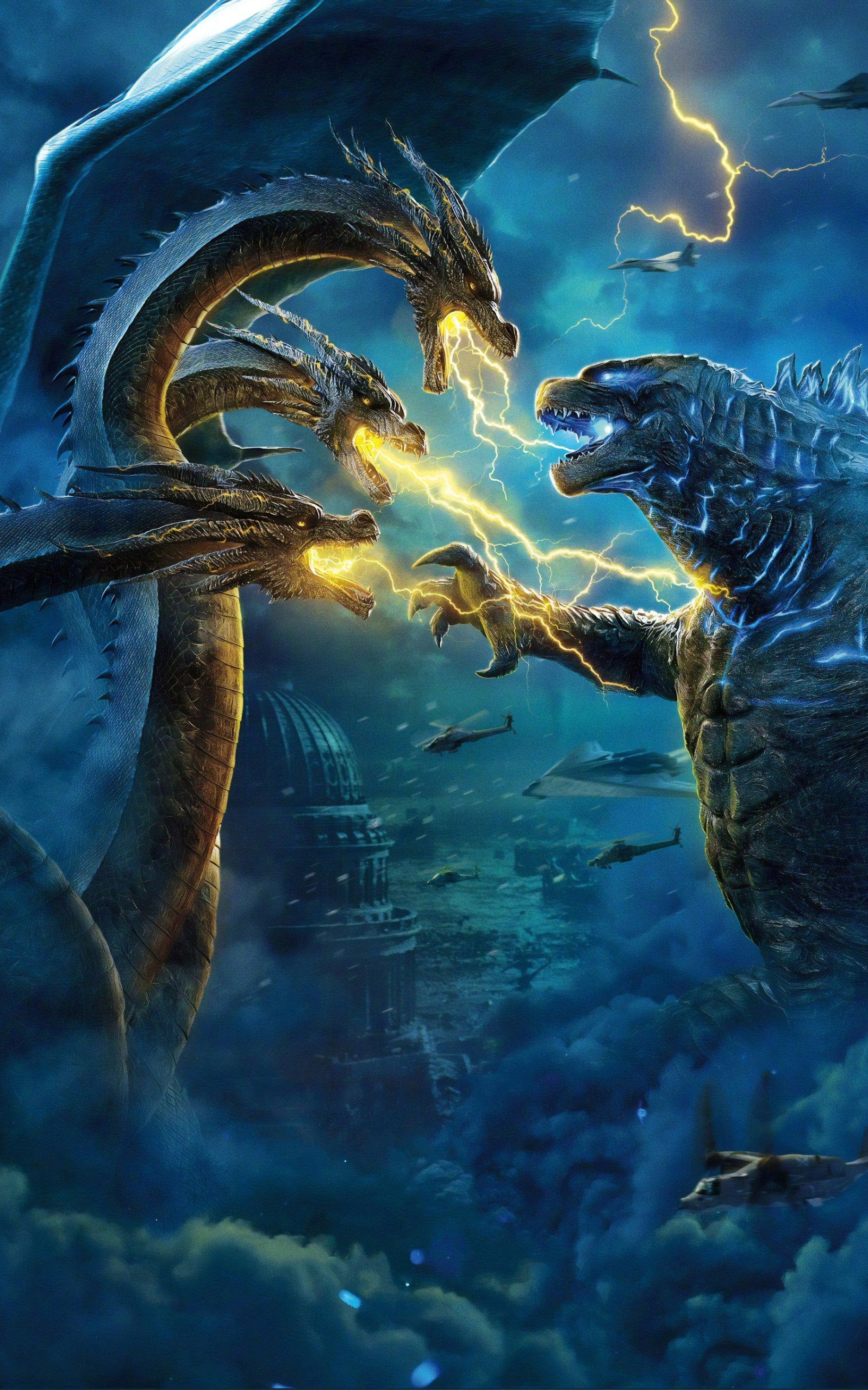 Godzilla Vs King Ghidorah King Of The Monsters Wallpapers