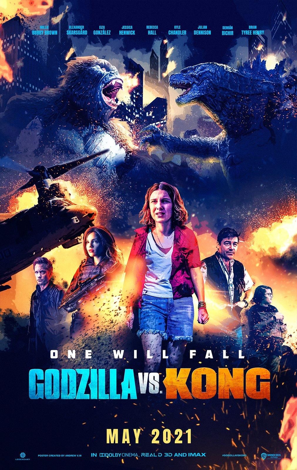 Godzilla Vs Kong King Characters Fan Poster Wallpapers