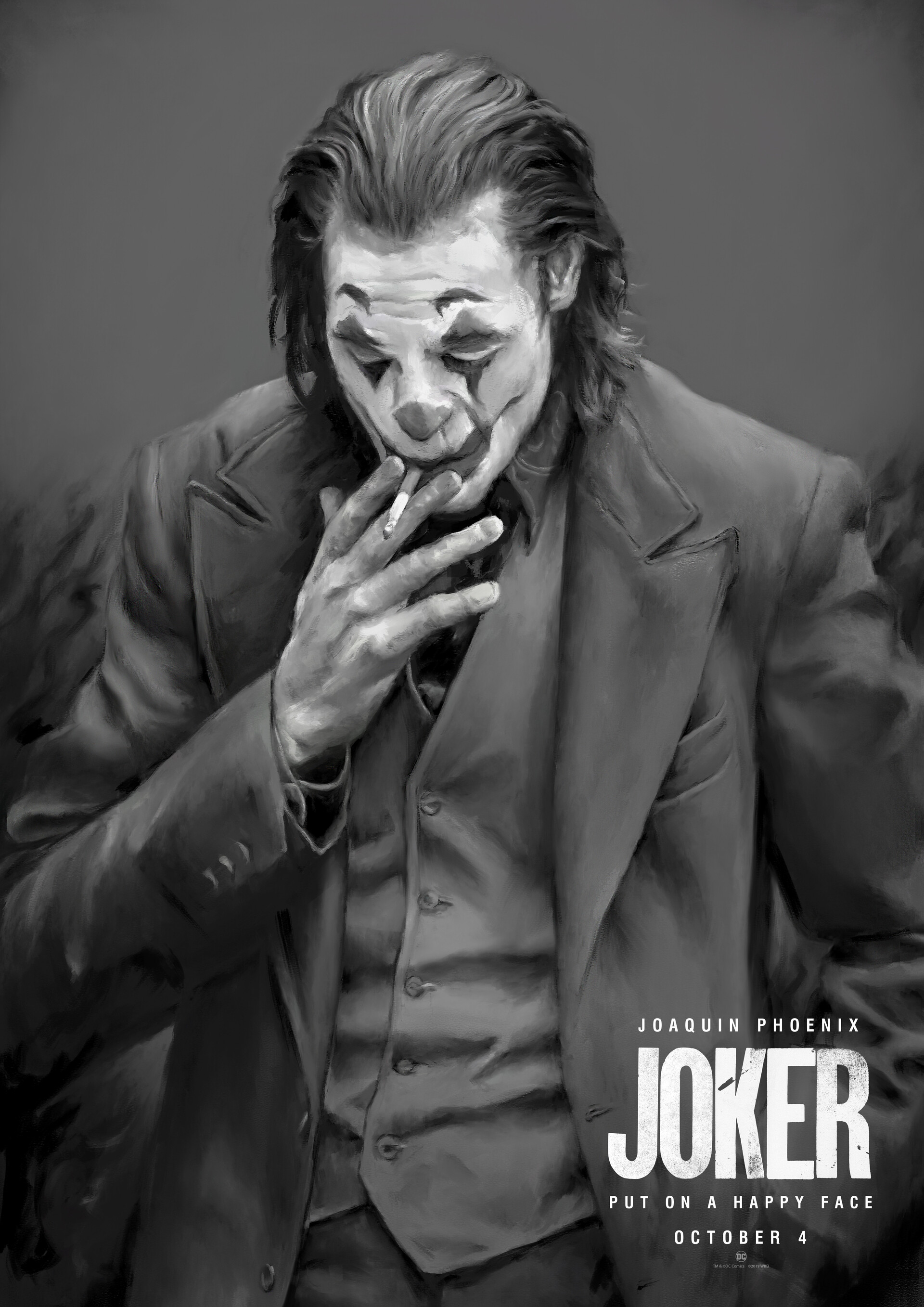 Joaquin Phoenix As Joker Monochrome Wallpapers