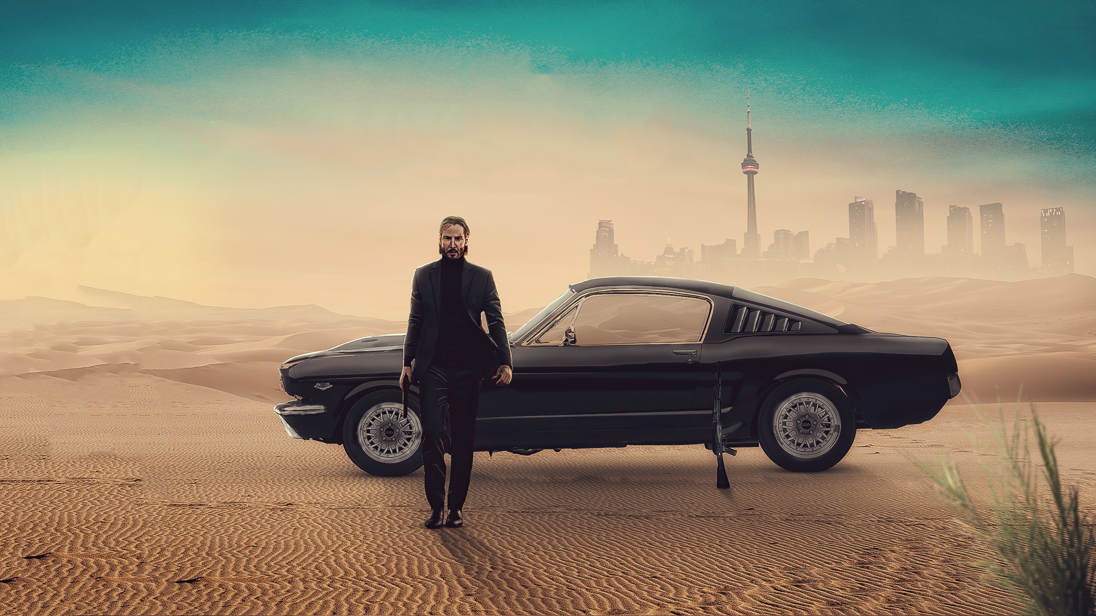 John Wick With Mustang Wallpapers