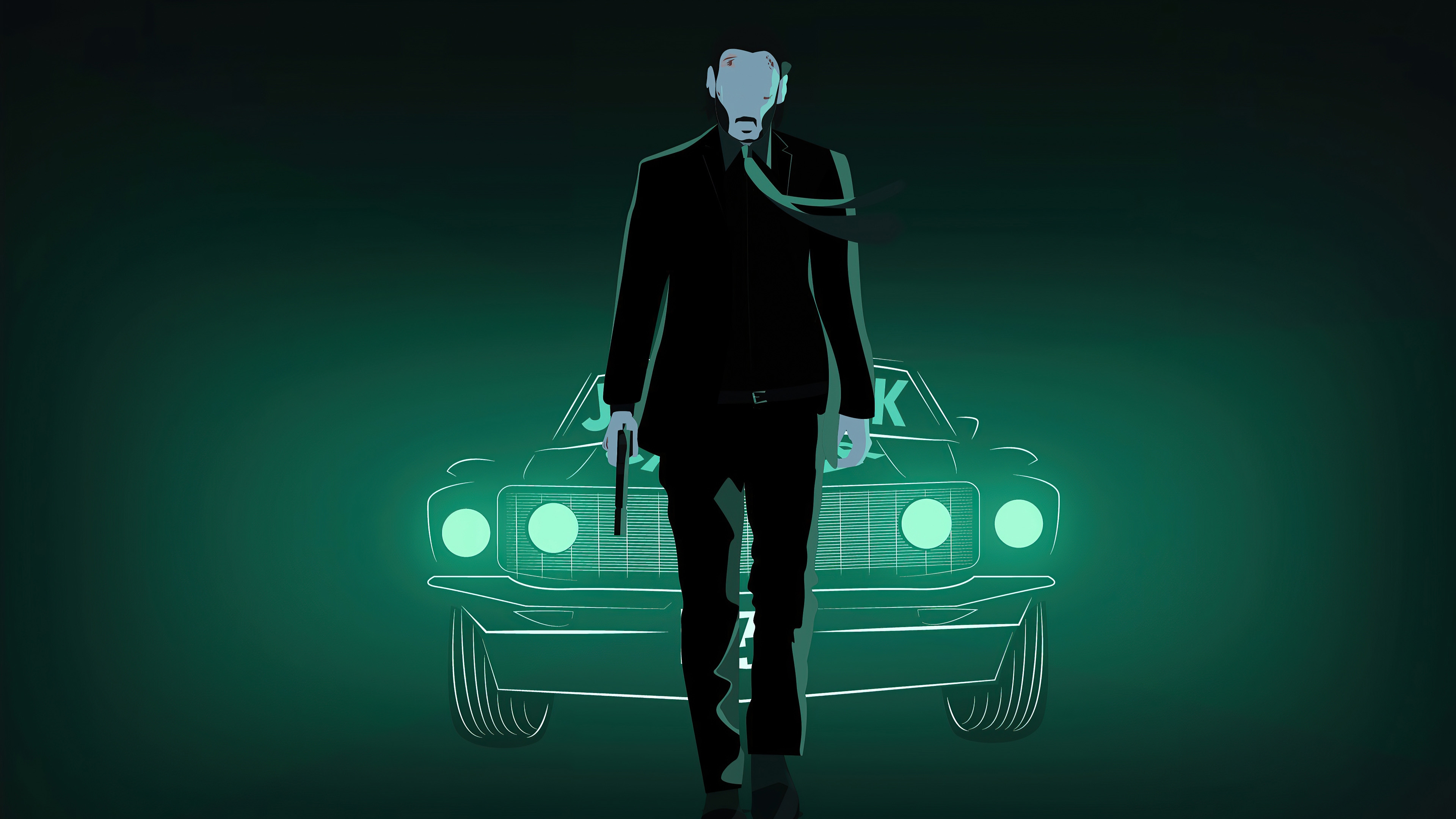 John Wick With Mustang Wallpapers