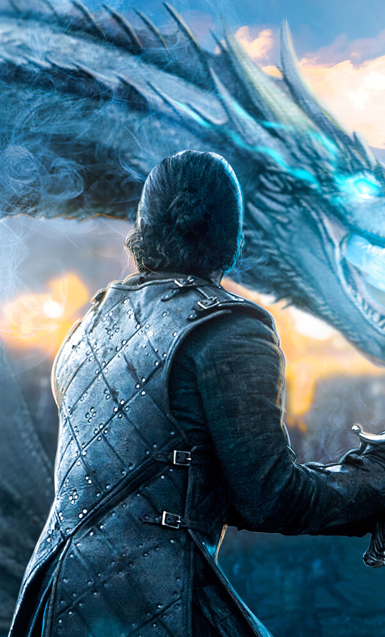 Jon Snow Meets The Dragon Minimal Wallpapers