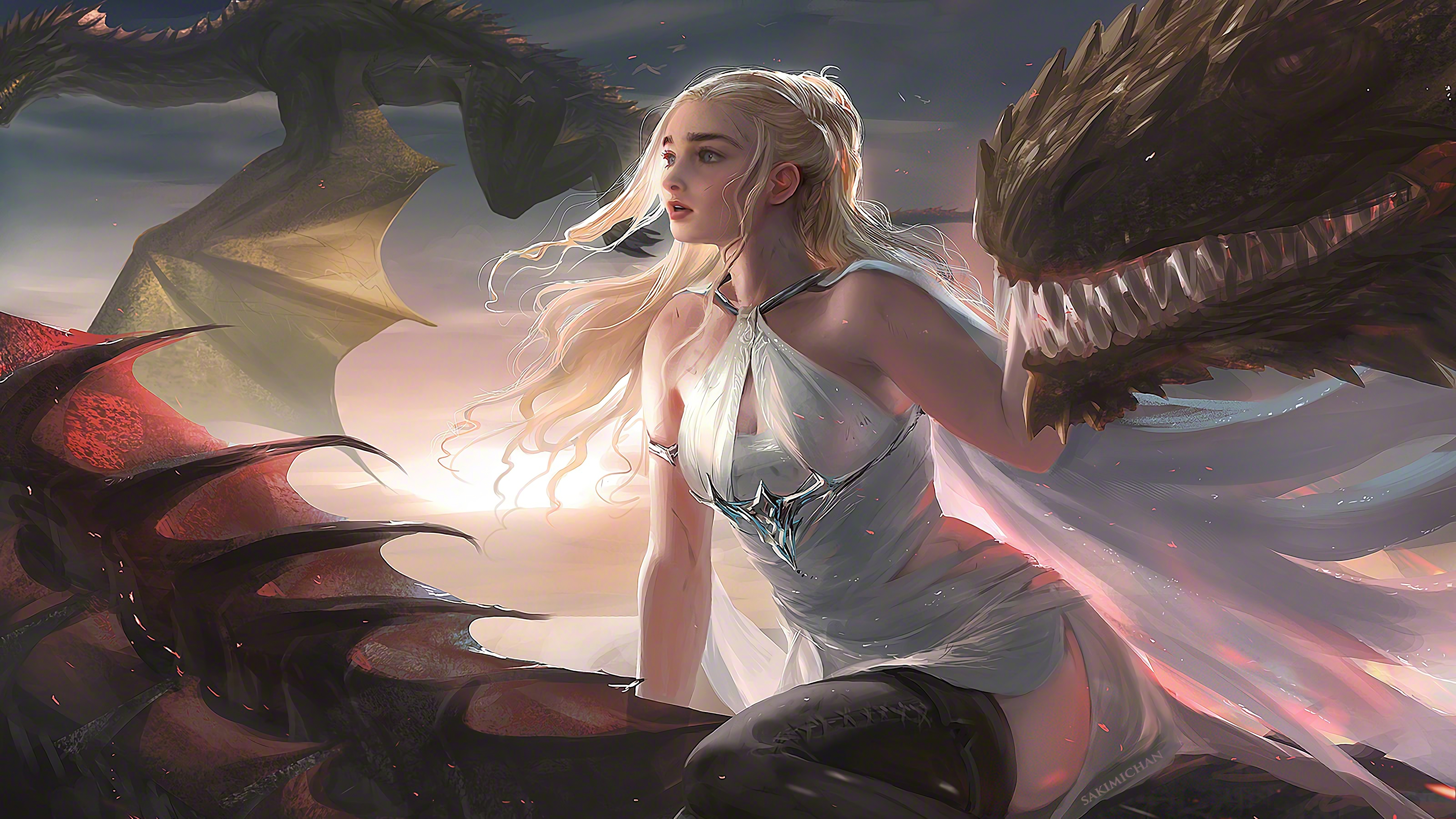 Khaleesi With Dragon Game Of Thrones Wallpapers