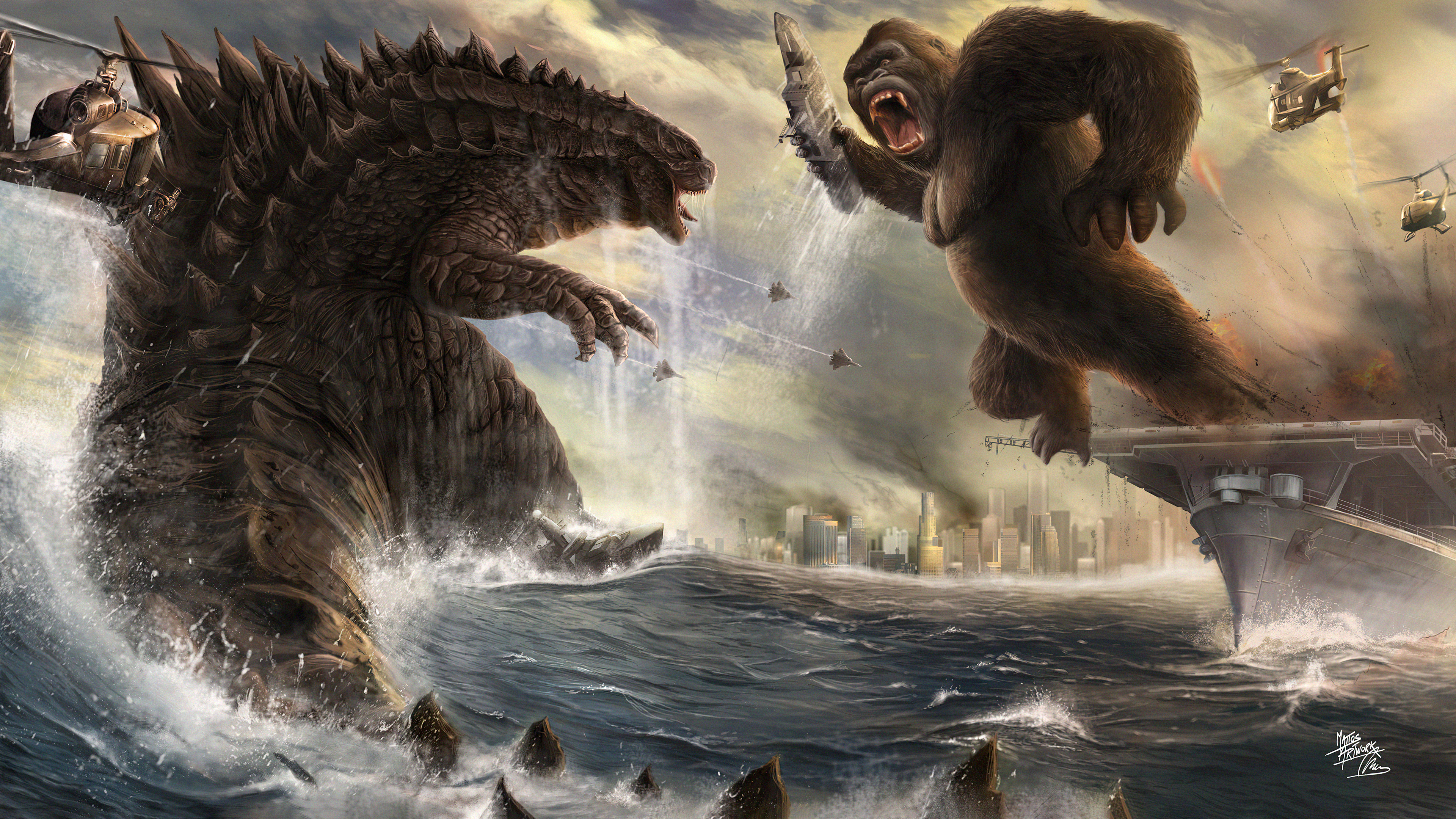 Kong Skull Island All Hail The King 4K Godzilla Wallpapers