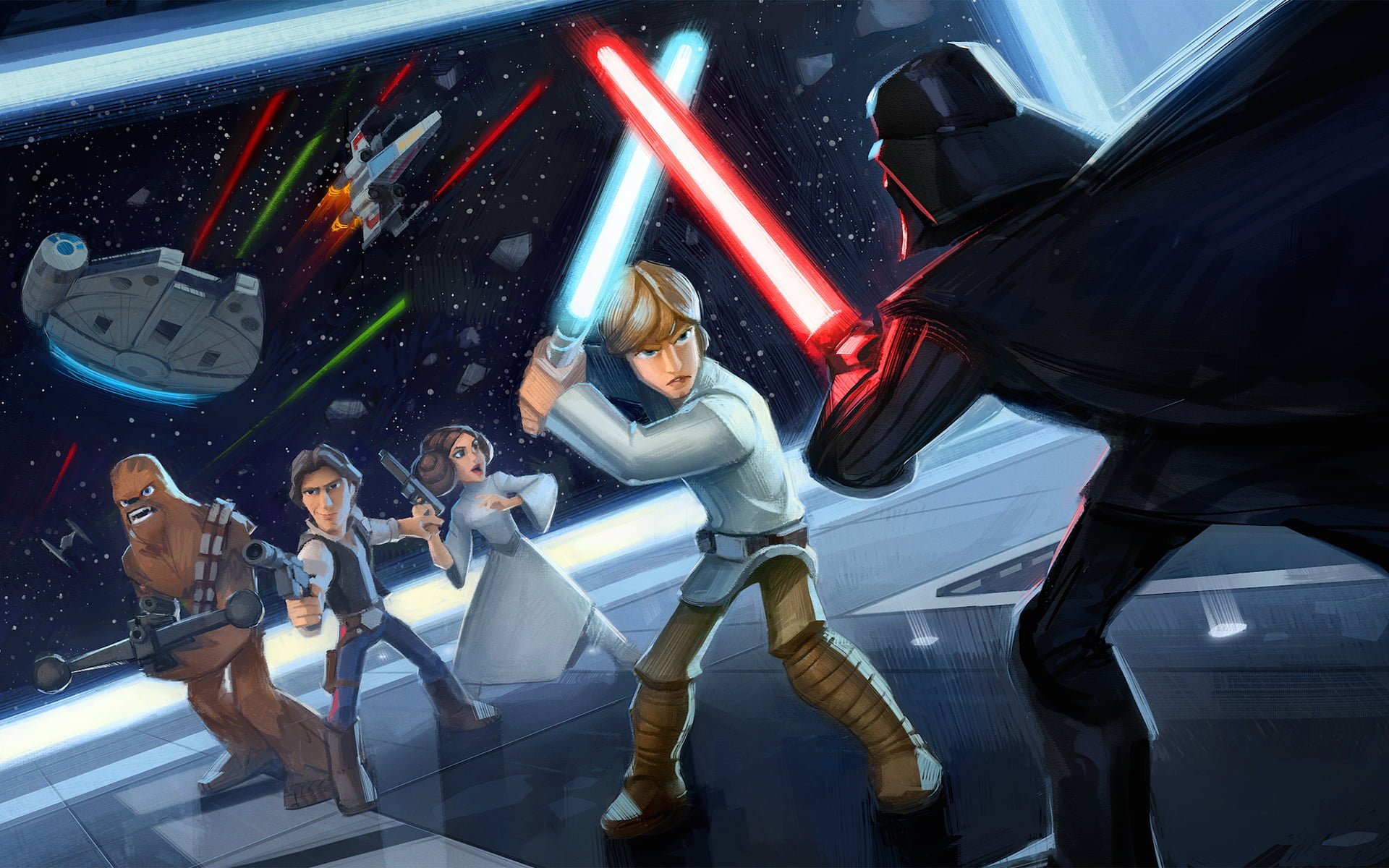 Luke Skywalker Vs Darth Vader Emperor Palpatin Wallpapers