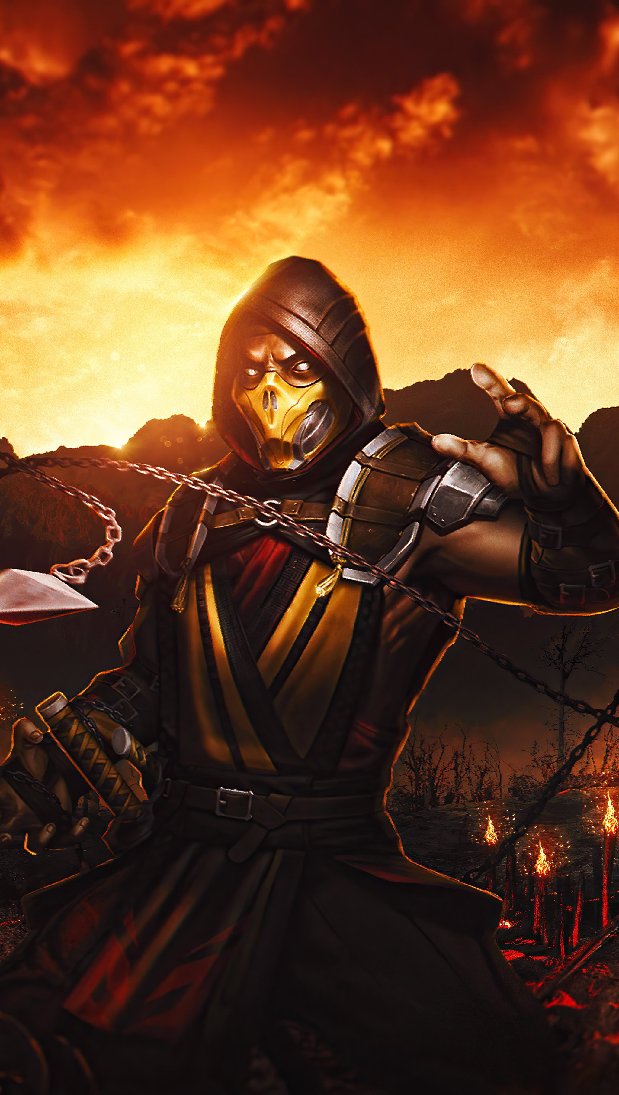 Mortal Kombat Scorpion Cool Art 2021 Wallpapers