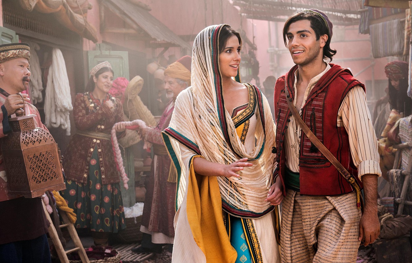 Naomi Scott And Mena Massoud In Aladdin Movie Image Wallpapers