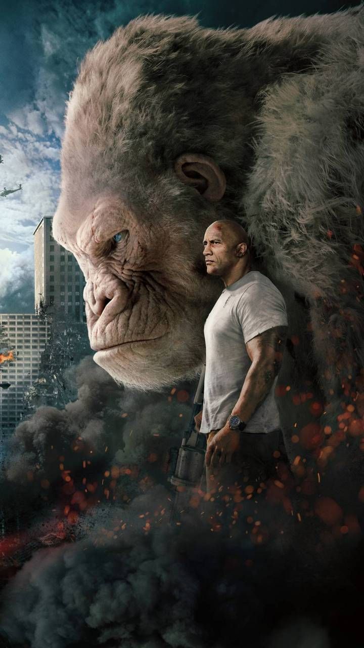 Rampage Dwayne Johnson, George The Giant Gorilla And Dinosaur Wallpapers