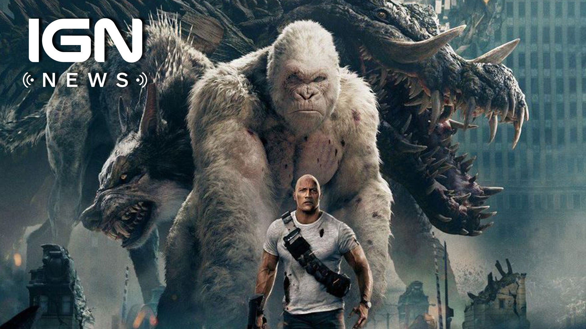 Rampage Dwayne Johnson, George The Giant Gorilla And Dinosaur Wallpapers