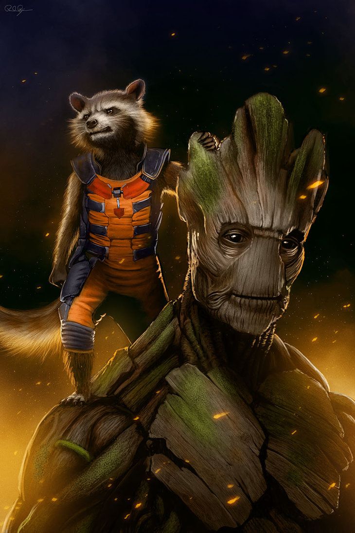 Rocket And Baby Groot Bait And Switch Wallpapers